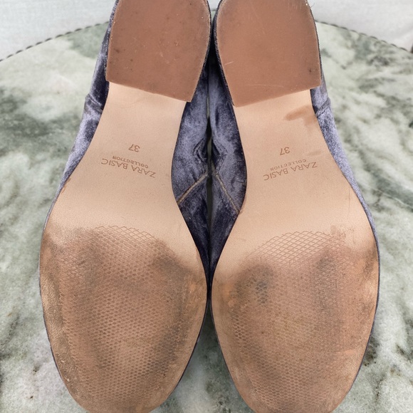 Gray Velvet Ankle Boots - Picture 4 of 5